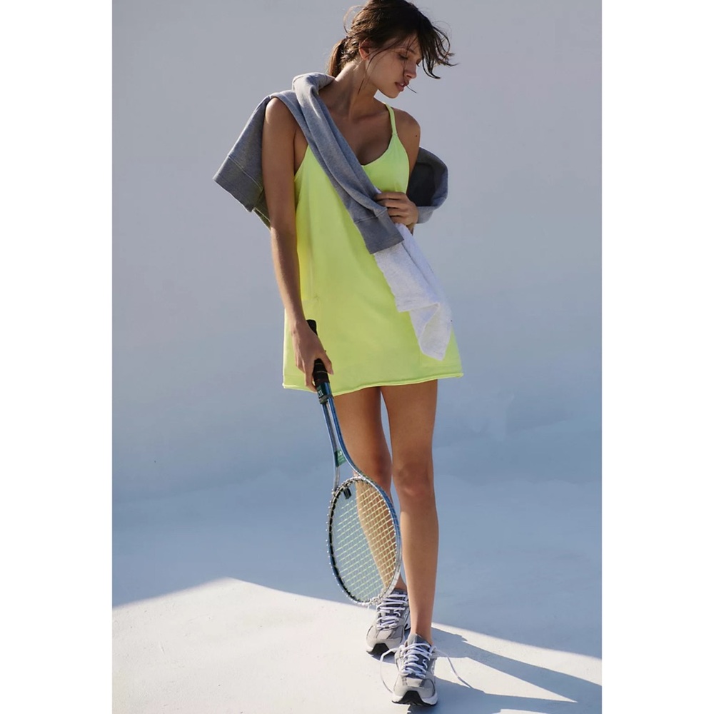 Free People Hot Shot Mini Dress Sour Citrus L - Picture 9 of 12